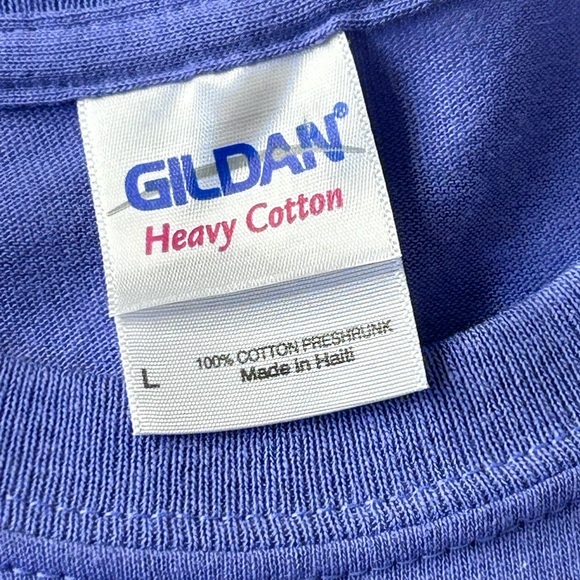 VTG NEWFOUNDLAND Dog Newfie Breed ♥️ LOVE purple Cotton T-Shirt Tee Unisex SZ L - Picture 6 of 6